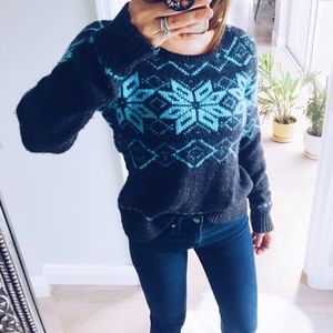 Eddie Bauer Rabbit Hair Blend Fair Isle Sweater